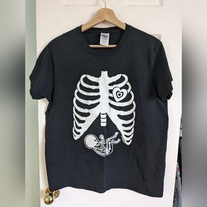 Maternity Halloween Skeleton Novelty Tee